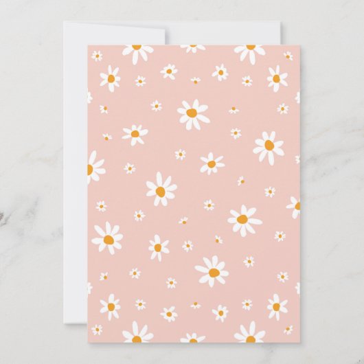 Invitation Daisy 1er Anniversaire rose (Dos)