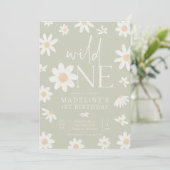Invitation Daisy 1er anniversaire Wild One Fleur sauvage Anni (Debout devant)