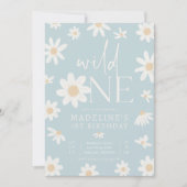 Invitation Daisy 1er anniversaire Wild One Fleur sauvage Anni (Devant)
