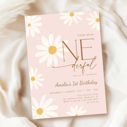 Invitation Daisy 1st Birthday Little Miss ONEderful