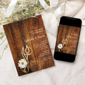 Invitation Daisy and Horse Bit Western Fiançailles Barn Party