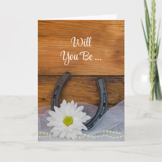 Invitation Daisy and Horseshoe Will you be My Bridesmaid (Devant)