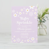 Invitation Daisy and Snowflake Retro Baby Sprinking (Debout devant)