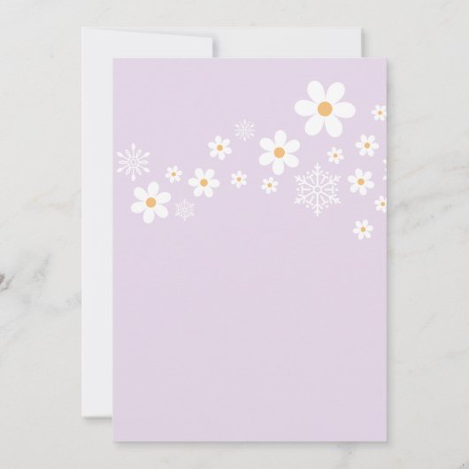 Invitation Daisy and Snowflake Retro Baby Sprinking (Dos)