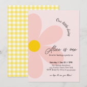 Invitation Daisy Anniversaire Bohmian 1er Anniversaire (Devant / Derrière)