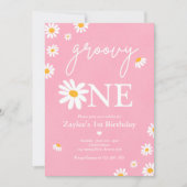 Invitation Daisy Anniversaire Boho Super Un 1er Anniversaire (Devant)