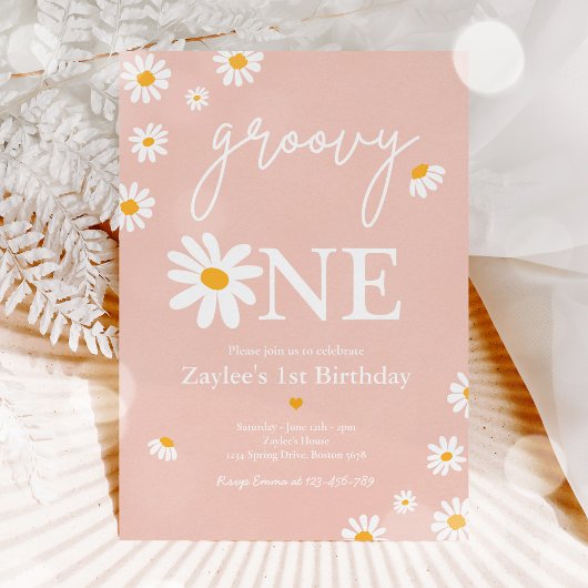 Invitation Daisy Anniversaire Boho Super Un 1er Anniversaire