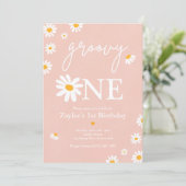 Invitation Daisy Anniversaire Boho Super Un 1er Anniversaire (Debout devant)