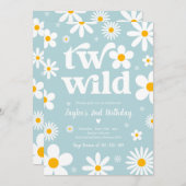 Invitation Daisy Anniversaire Boho Two Wild 2e Anniversaire (Devant / Derrière)