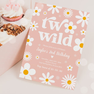 Invitation Daisy Anniversaire Boho Two Wild 2e Anniversaire
