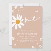 Invitation Daisy Anniversaire fête 1er Anniversaire (Devant)