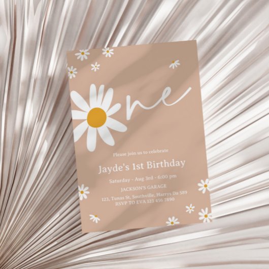 Invitation Daisy Anniversaire fête 1er Anniversaire