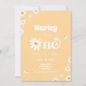 Invitation Daisy Anniversaire Fête Bohème Floral 1er Annivers (Devant)