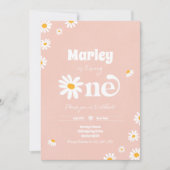 Invitation Daisy Anniversaire Fête Bohème Floral 1er Annivers (Devant)