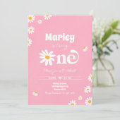Invitation Daisy Anniversaire Fête Bohème Floral 1er Annivers (Debout devant)