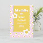 Invitation Daisy Anniversaire Fête Bohème Un 1er Anniversaire (Debout devant)