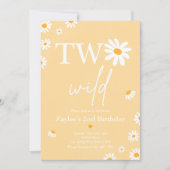 Invitation Daisy Anniversaire fête Bohmian Deux Wild 2e Anniv (Devant)