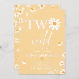 Invitation Daisy Anniversaire fête Bohmian Deux Wild 2e Anniv