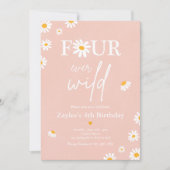 Invitation Daisy Anniversaire fête Bohmian Four Ever Wild (Devant)