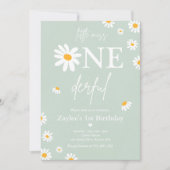 Invitation Daisy Anniversaire Fête Bohmian Little Miss Oneder (Devant)