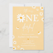 Invitation Daisy Anniversaire Fête Bohmian Little Miss Oneder (Devant)