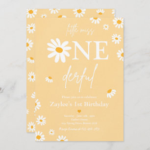 Invitation Daisy Anniversaire Fête Bohmian Little Miss Oneder