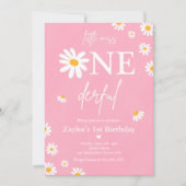 Invitation Daisy Anniversaire Fête Bohmian Little Miss Oneder (Devant)