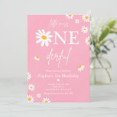 Invitation Daisy Anniversaire Fête Bohmian Little Miss Oneder (Debout devant)