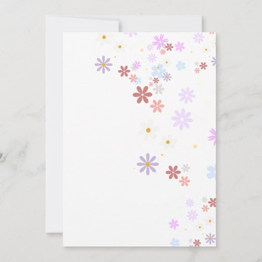 Invitation Daisy Anniversaire Fête Boho 1er Anniversaire (Dos)