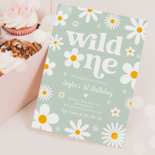 Invitation Daisy Anniversaire Fête Boho Wild Un 1er Anniversa