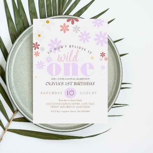 Invitation Daisy Anniversaire Fête Boho Wild Un 1er Anniversa