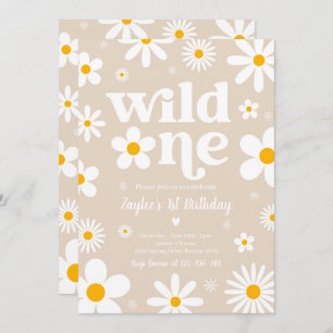 Invitation Daisy Anniversaire Fête Boho Wild Un 1er Anniversa