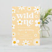 Invitation Daisy Anniversaire Fête Boho Wild Un 1er Anniversa (Debout devant)