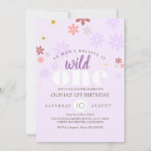 Invitation Daisy Anniversaire Fête Purple Wild Un 1er Anniver (Devant)