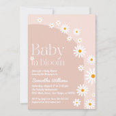 Invitation Daisy Baby en fleur Boho Girl Baby shower (Devant)