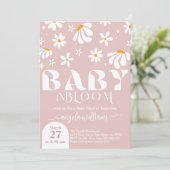 Invitation Daisy Baby en fleur Simple Baby shower fille (Debout devant)