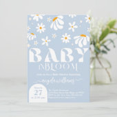Invitation Daisy Baby en fleur Simple Baby shower garçon (Debout devant)