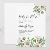 Invitation Daisy Baby Shower (Devant / Derrière)