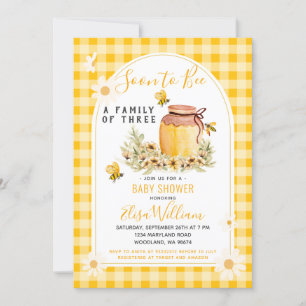 Invitation Daisy Bientôt être une famille de 3 Baby showers