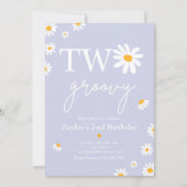 Invitation Daisy Birthday Party Boho Deux Super 2e anniversai (Devant)