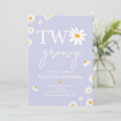 Invitation Daisy Birthday Party Boho Deux Super 2e anniversai (Debout devant)
