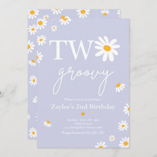 Invitation Daisy Birthday Party Boho Deux Super 2e anniversai