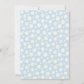 Invitation Daisy Blue Floral Bow Ribbon Baby Boy Douche garço (Dos)