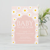 Invitation Daisy Boho Baby Dans Baby shower Rose Fleur (Debout devant)