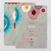 Invitation Daisy Boho Chic (Devant / Derrière)