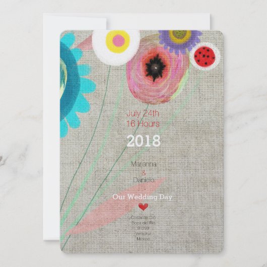 Invitation Daisy Boho Chic (Devant)