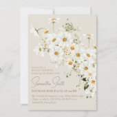 Invitation Daisy Boho Fleur sauvage Fête des mariées moderne (Devant)
