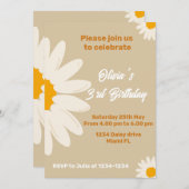 Invitation Daisy boho party Invitation, marguerite rétro anni (Devant / Derrière)
