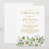 Invitation Daisy Celebration of Life Funeral (Devant / Derrière)