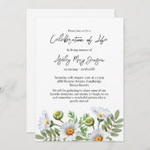 Invitation Daisy Celebration of Life Funeral (Devant / Derrière)